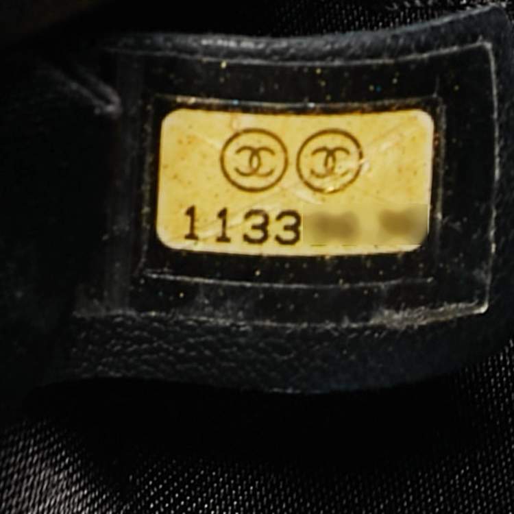 Pre Owned Chanel Black Quilted Leather Bijoux Ring Chain Hobo