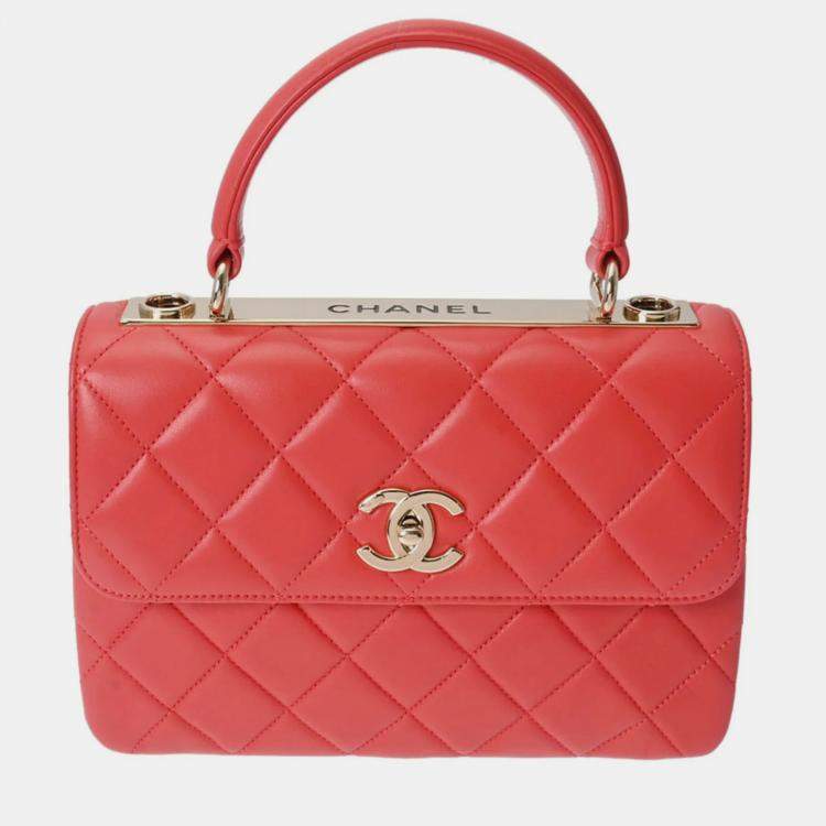 Chanel Red Leather Small Trendy CC Shoulder Bags