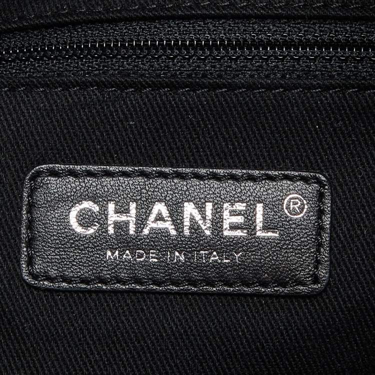 Pre Owned Chanel Grey/Black Denim and Leather Sequin Embellished Deauville Backpack 