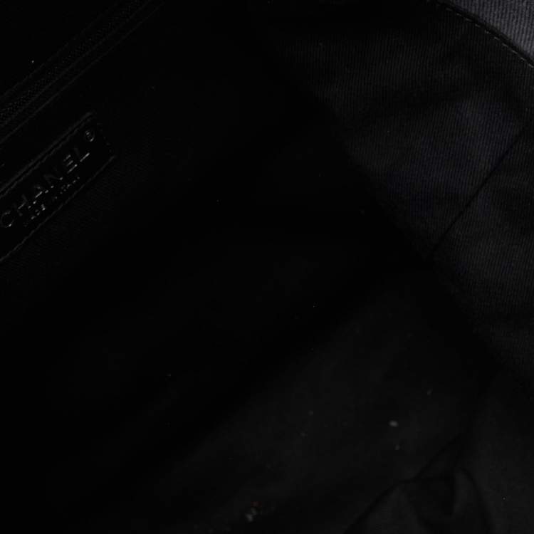 Pre Owned Chanel Grey/Black Denim and Leather Sequin Embellished Deauville Backpack 
