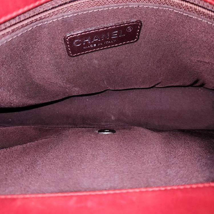 Pre Owned Chanel Red Leather Chain Shoulder Bag