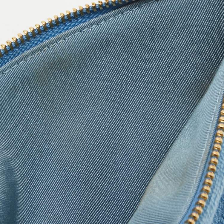 Pre Owned Chanel Light Blue Quilted Terry Cloth Coco Beach Shopper Tote