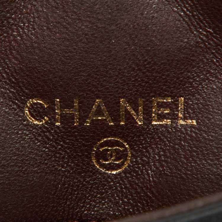 Pre Owned Chanel Black Quilted Leather Card Holder