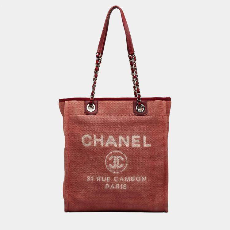 Chanel Red Mini Deauville Tote