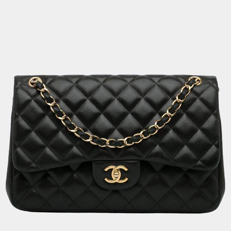 Chanel Black Jumbo Classic Lambskin Double Flap