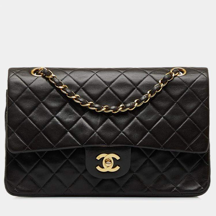 Chanel Black Leather Medium Classic Double Flap Bag