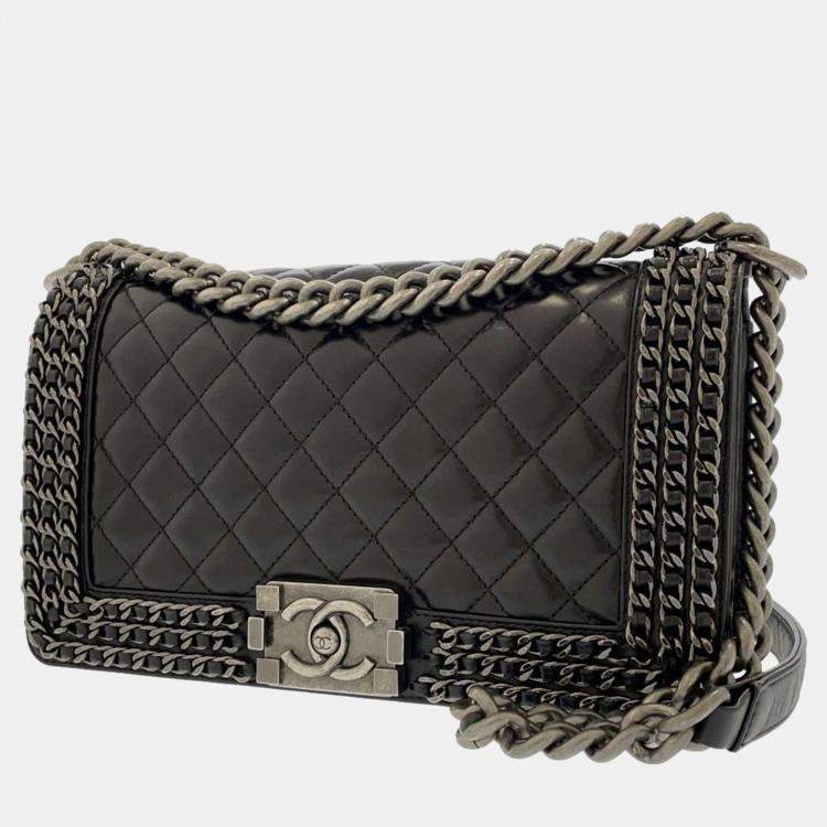 Chanel Black Leather Boy Shoulder Bag