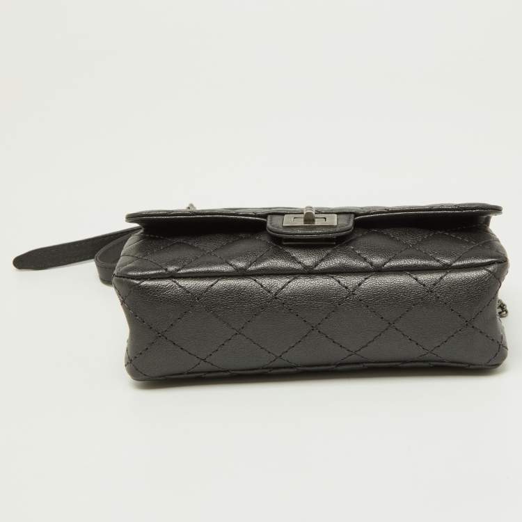 Pre Owned Chanel Grey Quilted Leather Reissue 2.55 Waist Belt Bag