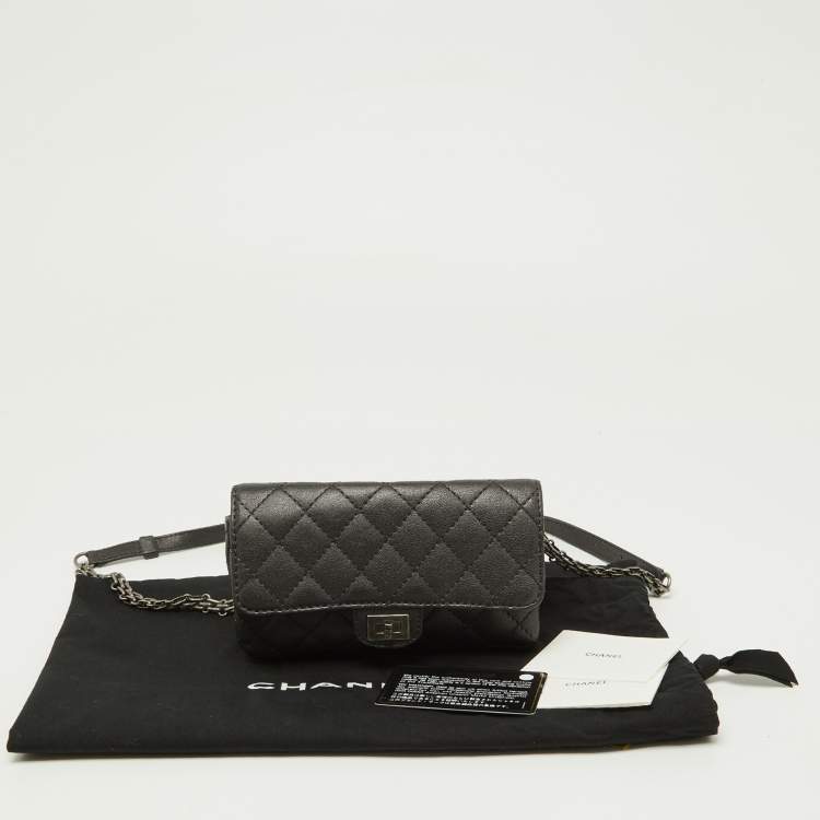Pre Owned Chanel Grey Quilted Leather Reissue 2.55 Waist Belt Bag