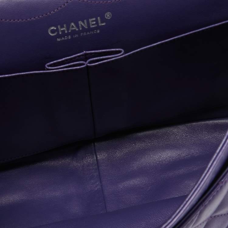 Pre Owned Chanel Purple Quilted Leather 227 Reissue 2.55 Flap Bag