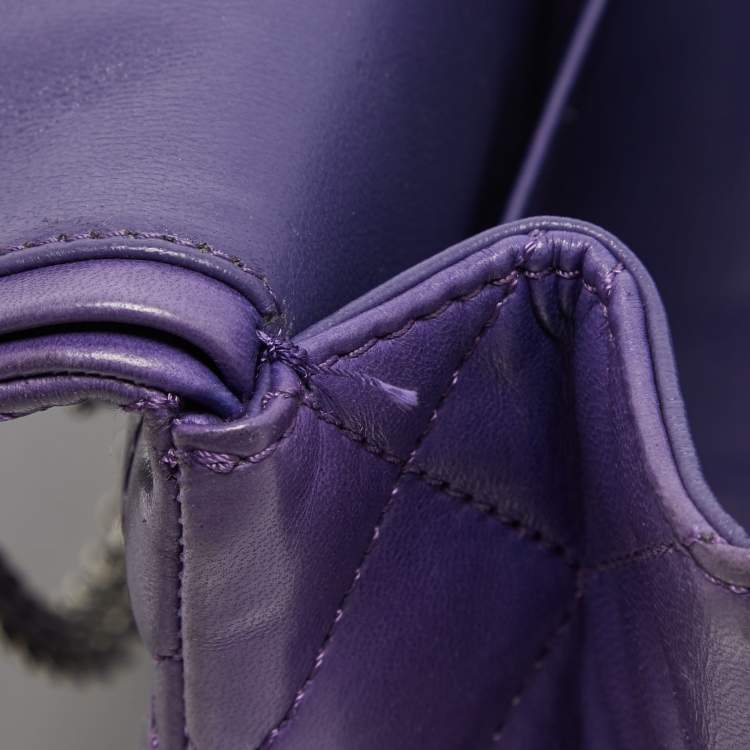 Pre Owned Chanel Purple Quilted Leather 227 Reissue 2.55 Flap Bag