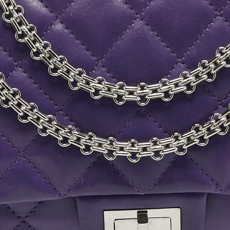 Pre Owned Chanel Purple Quilted Leather 227 Reissue 2.55 Flap Bag