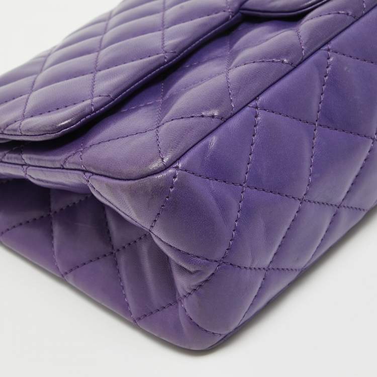 Pre Owned Chanel Purple Quilted Leather 227 Reissue 2.55 Flap Bag