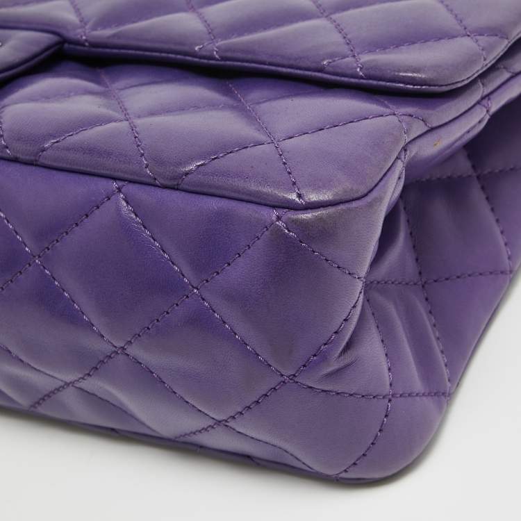 Pre Owned Chanel Purple Quilted Leather 227 Reissue 2.55 Flap Bag
