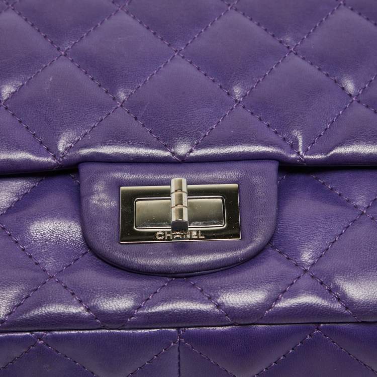 Pre Owned Chanel Purple Quilted Leather 227 Reissue 2.55 Flap Bag