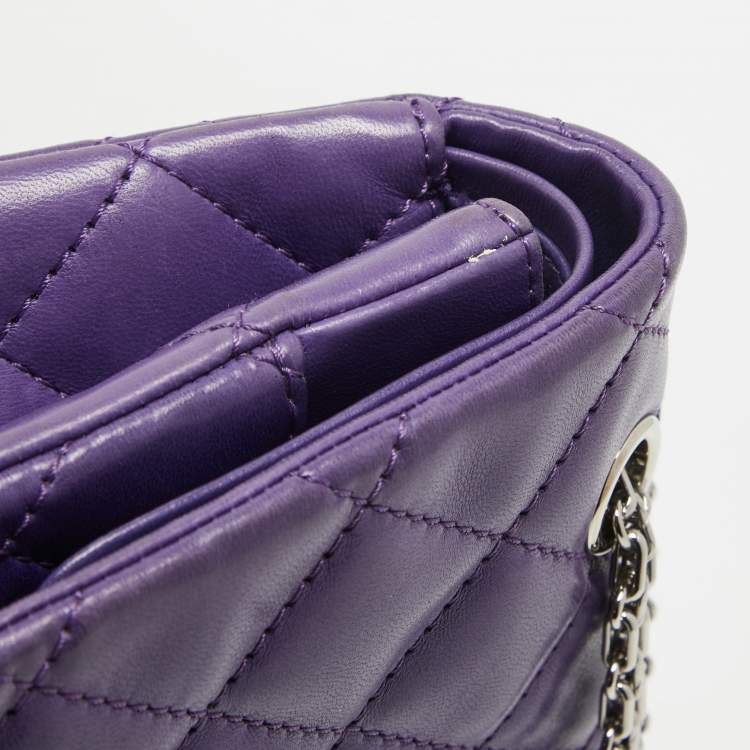 Pre Owned Chanel Purple Quilted Leather 227 Reissue 2.55 Flap Bag