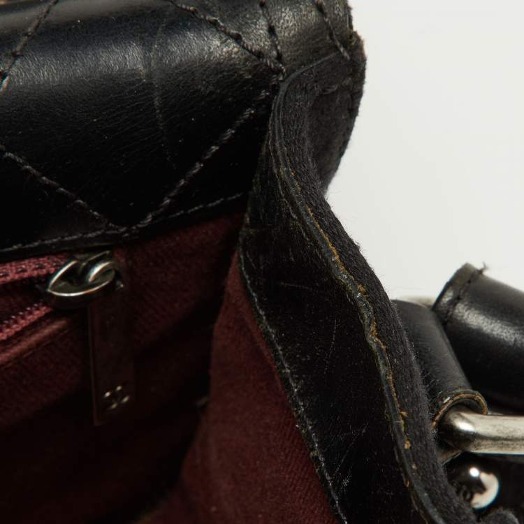 Pre Owned Chanel Black Quilted Canvas and Leather CC Flap Shoulder Bag