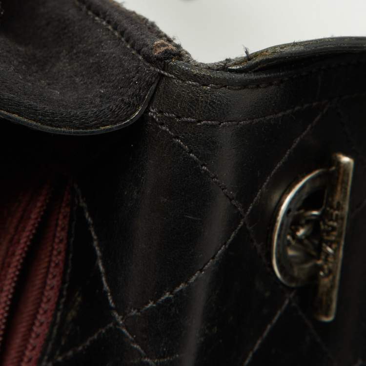 Pre Owned Chanel Black Quilted Canvas and Leather CC Flap Shoulder Bag