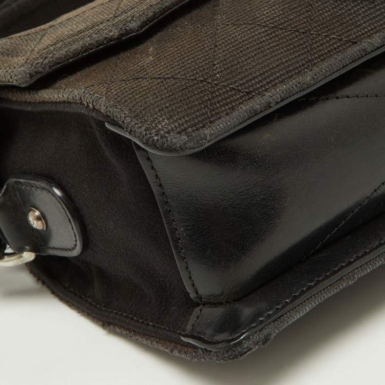 Pre Owned Chanel Black Quilted Canvas and Leather CC Flap Shoulder Bag