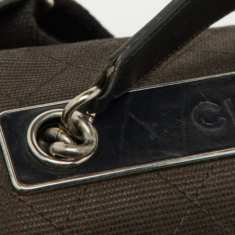 Pre Owned Chanel Black Quilted Canvas and Leather CC Flap Shoulder Bag