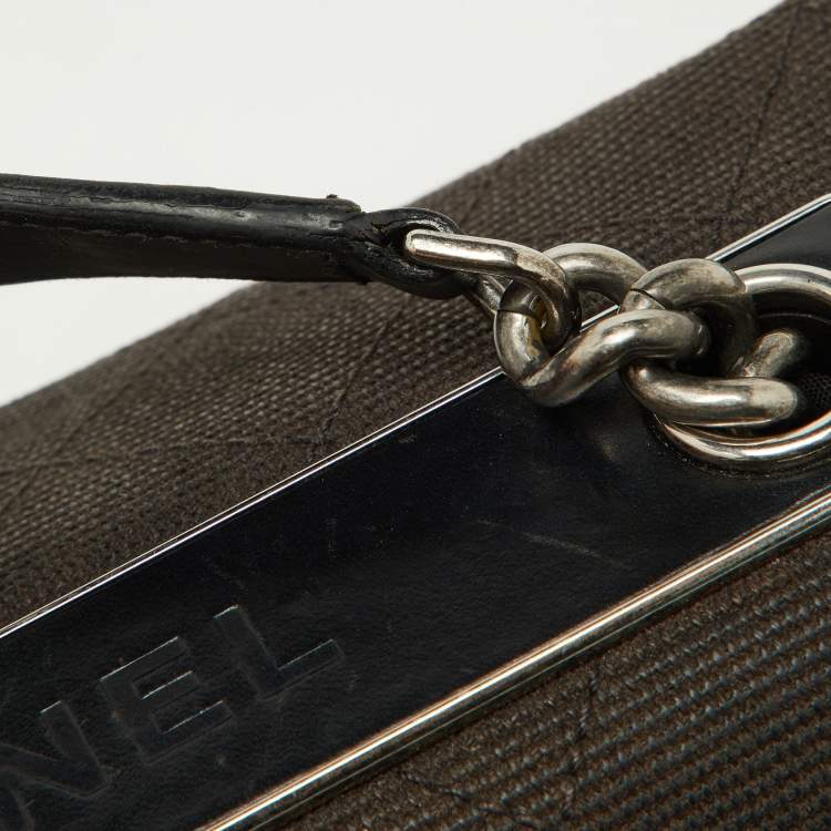 Pre Owned Chanel Black Quilted Canvas and Leather CC Flap Shoulder Bag