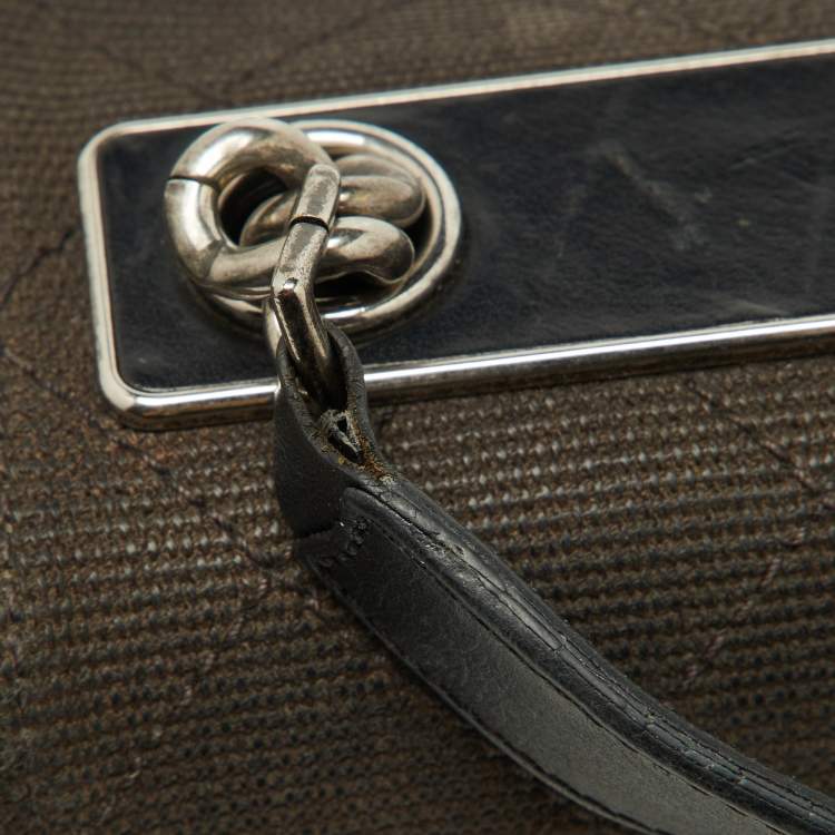 Pre Owned Chanel Black Quilted Canvas and Leather CC Flap Shoulder Bag