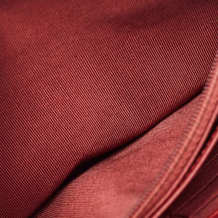 Pre Owned Chanel Burgundy Quilted Leather Classic Wallet on Chain 