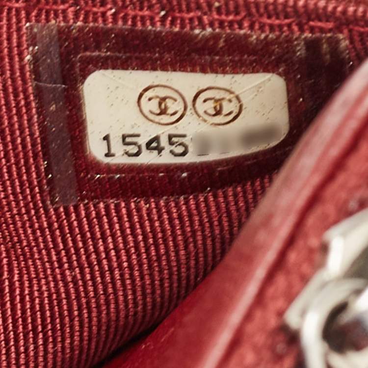 Pre Owned Chanel Burgundy Quilted Leather Classic Wallet on Chain 