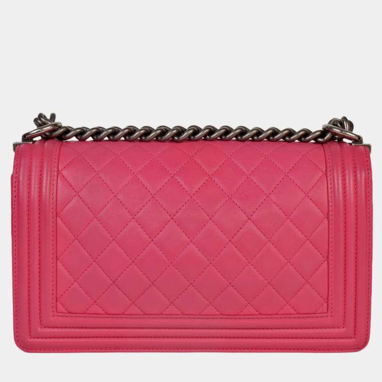Pre Owned Chanel  Calf Leather Medium Boy Shoulder Bags