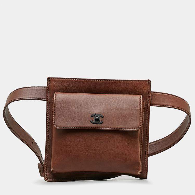 Chanel Brown Leather CC Belt Bag