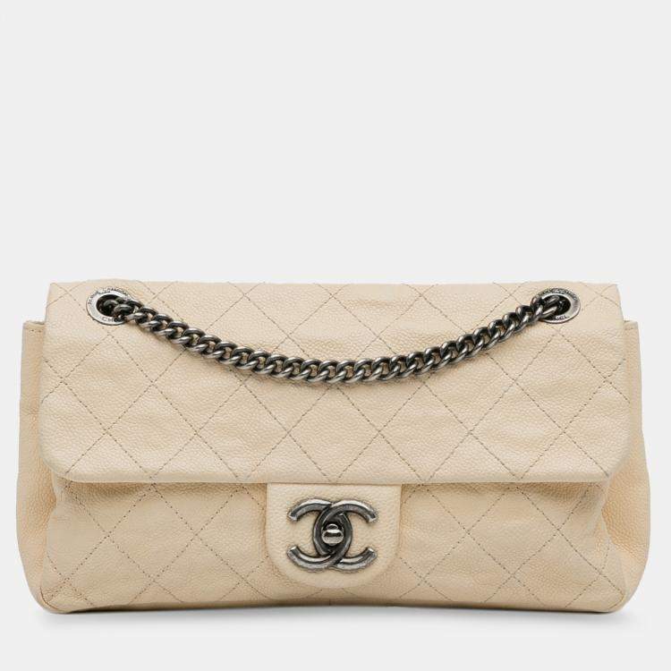 Chanel CC Quilted Aged Calfskin Flap Bag