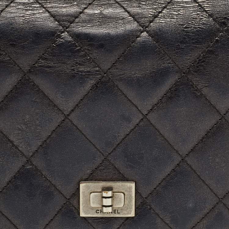 Pre Owned Chanel Black Quilted Leather Reissue Continental Wallet