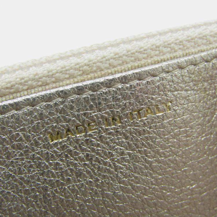 Pre Owned Chanel Silver Perforated Classic Wallet On Chain