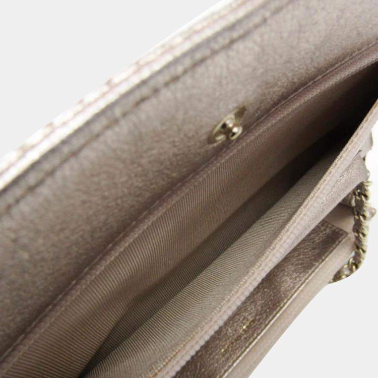 Pre Owned Chanel Silver Perforated Classic Wallet On Chain