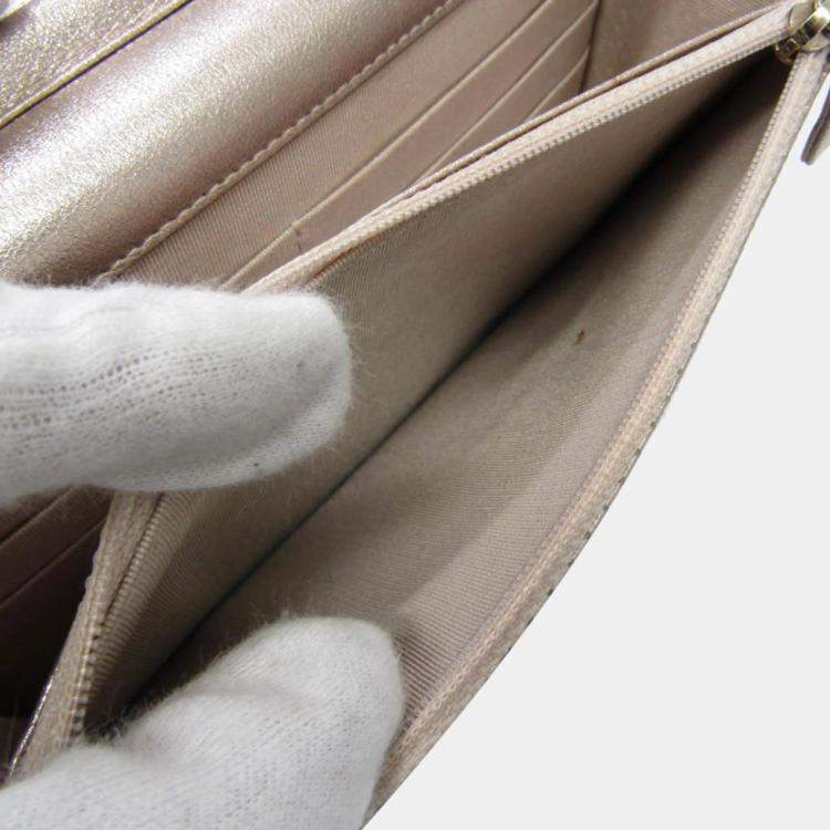 Pre Owned Chanel Silver Perforated Classic Wallet On Chain