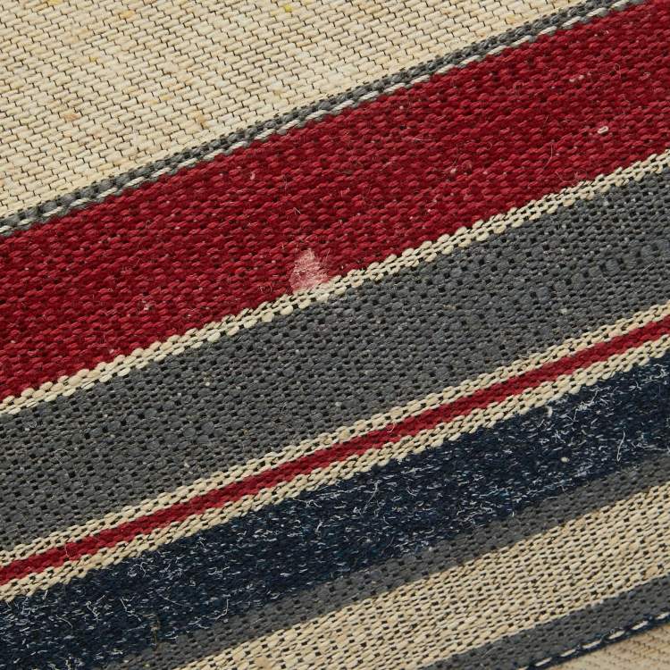 Pre Owned Chanel Multicolor Stripe Canvas and Leather Large Deauville Shopper Tote