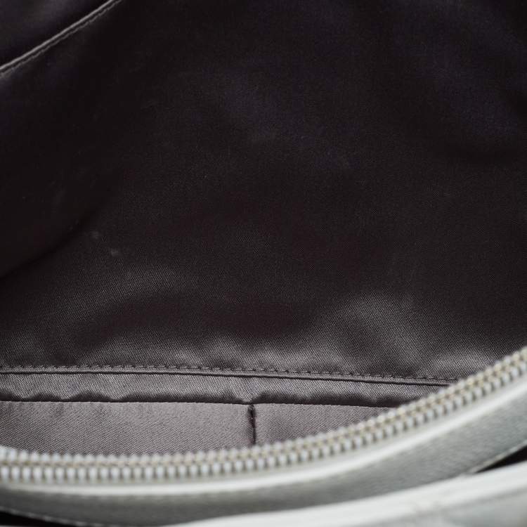 Pre Owned Chanel White Quilted Caviar Leather Grand Shopping Tote