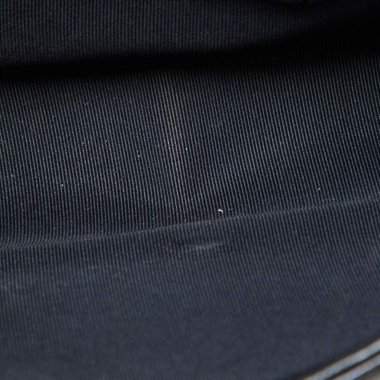 Pre Owned Chanel Dark Blue/Red Cube Embossed Leather Medium Boy Flap Bag