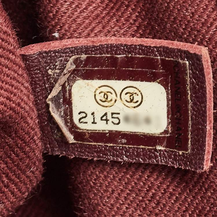 Pre Owned Chanel Brown Chevron Stitched Leather Classic Top Handle Bag