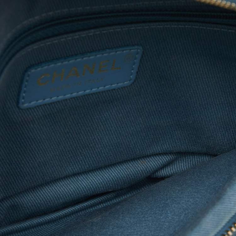 Pre Owned Chanel Blue Caviar Leather Business Affinity Waist Bag