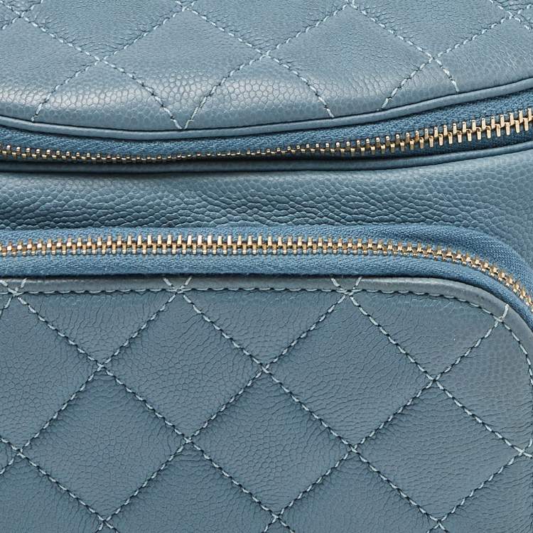 Pre Owned Chanel Blue Caviar Leather Business Affinity Waist Bag