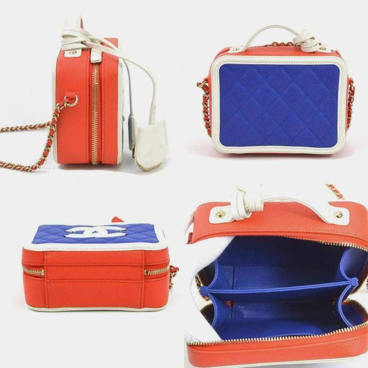 Pre Owned Chanel Multicolor Leather CC Filigree Vanity Case