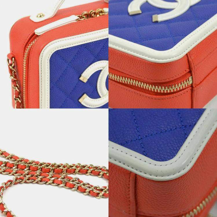 Pre Owned Chanel Multicolor Leather CC Filigree Vanity Case