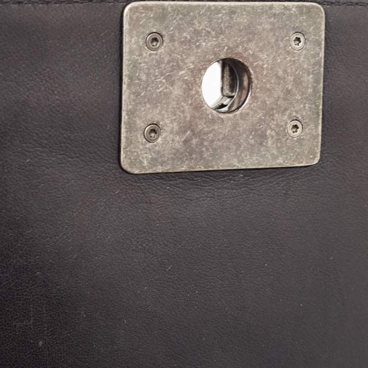 Pre Owned Chanel Black Quilted Leather Small Boy Bag