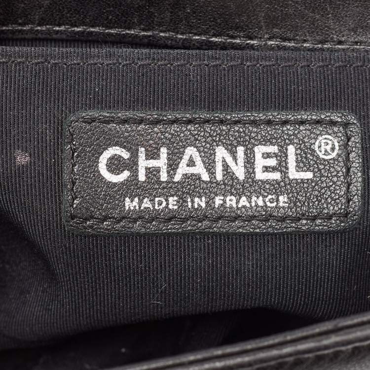 Pre Owned Chanel Black Quilted Leather Small Boy Bag