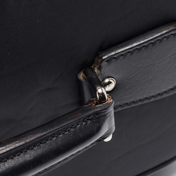 Pre Owned Chanel Black Quilted Nylon 2 Wheeled CC Luggage