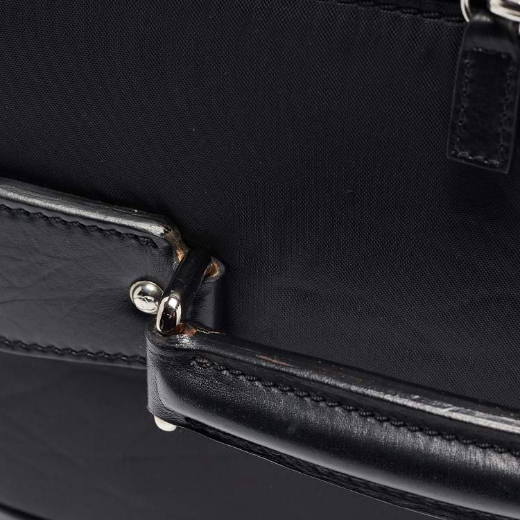 Pre Owned Chanel Black Quilted Nylon 2 Wheeled CC Luggage