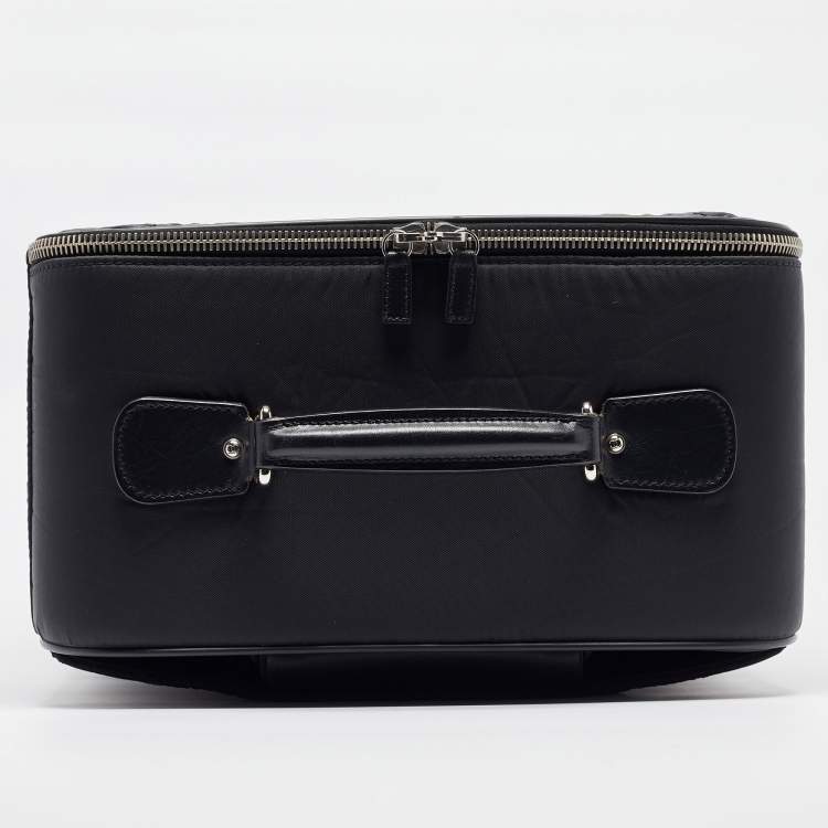 Pre Owned Chanel Black Quilted Nylon 2 Wheeled CC Luggage