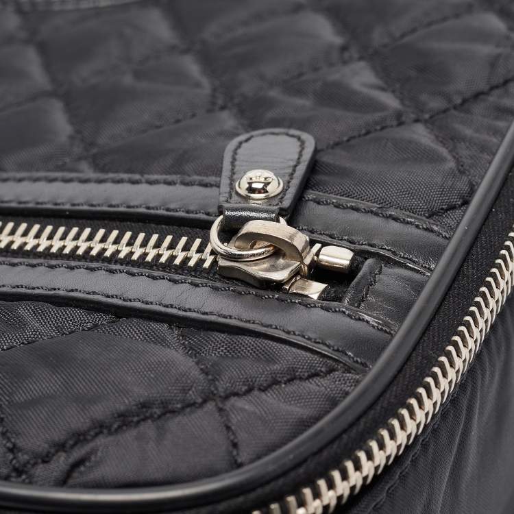 Pre Owned Chanel Black Quilted Nylon 2 Wheeled CC Luggage