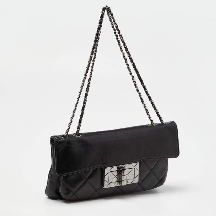 Pre Owned Chanel Black Quilted Leather Reissue Flap Bag